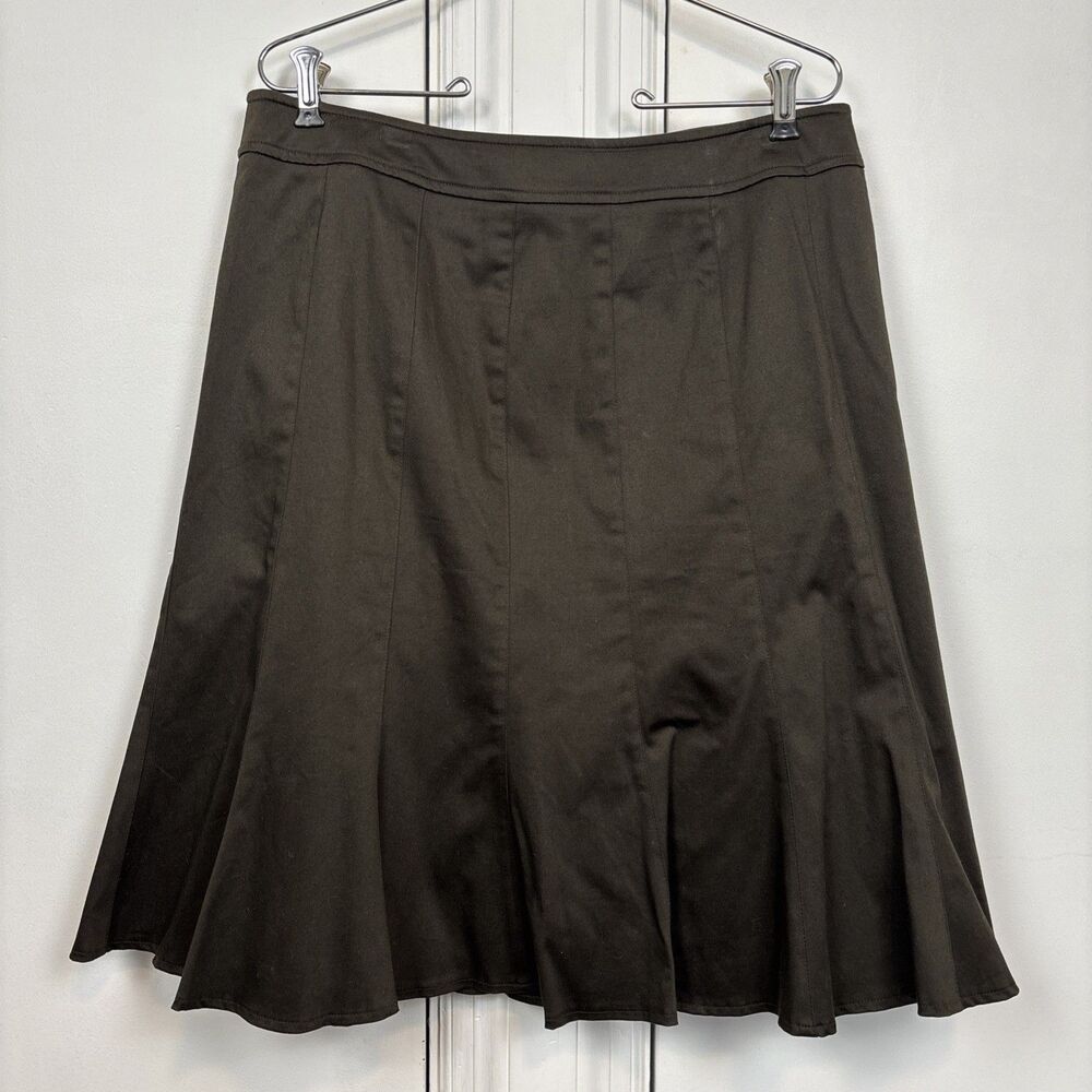 Anne Klein brown  A-Line Skirt  Size 12 Stretch Knee Length Career Casual